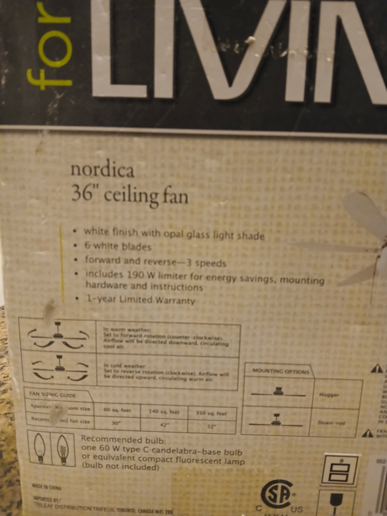 🆕️Reversible 6-Blade Ceiling Fan with Lighting - PICK UP ASAP! - photo 4