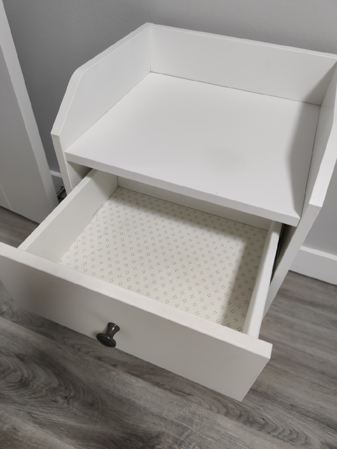 White Ikea Nightstand with Drawer - photo 2