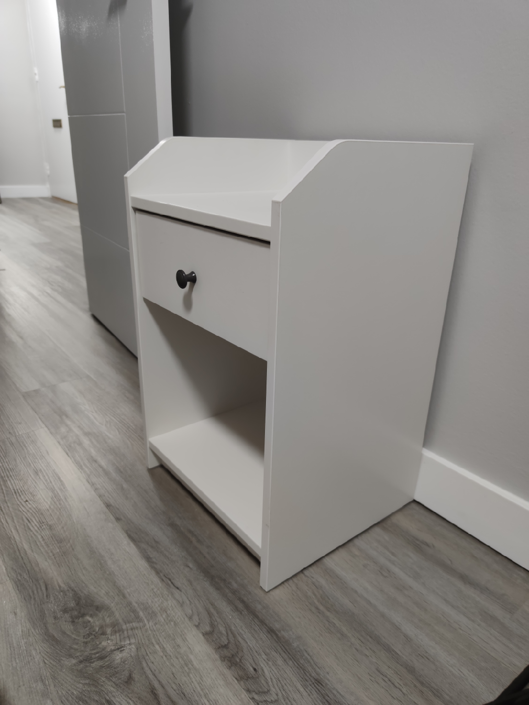 White Ikea Nightstand with Drawer - photo 3
