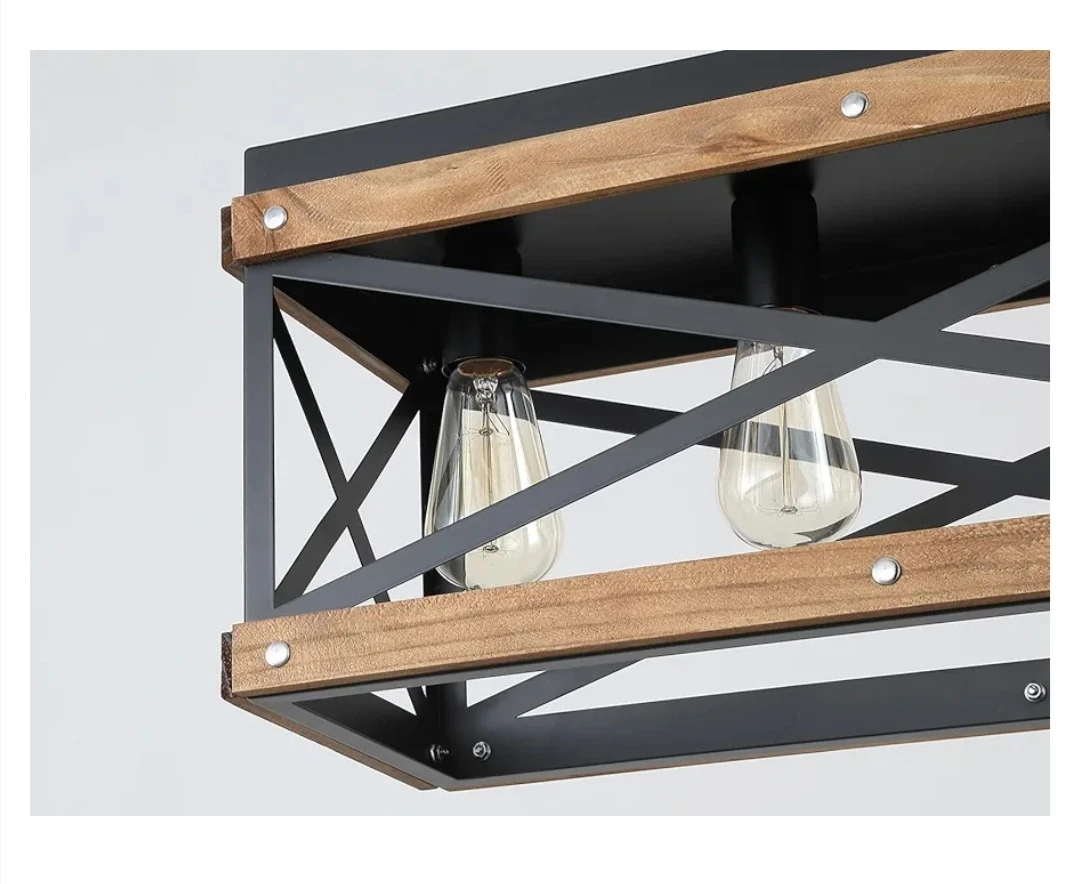Farmhouse Black Rectangle Chandelier - photo 5