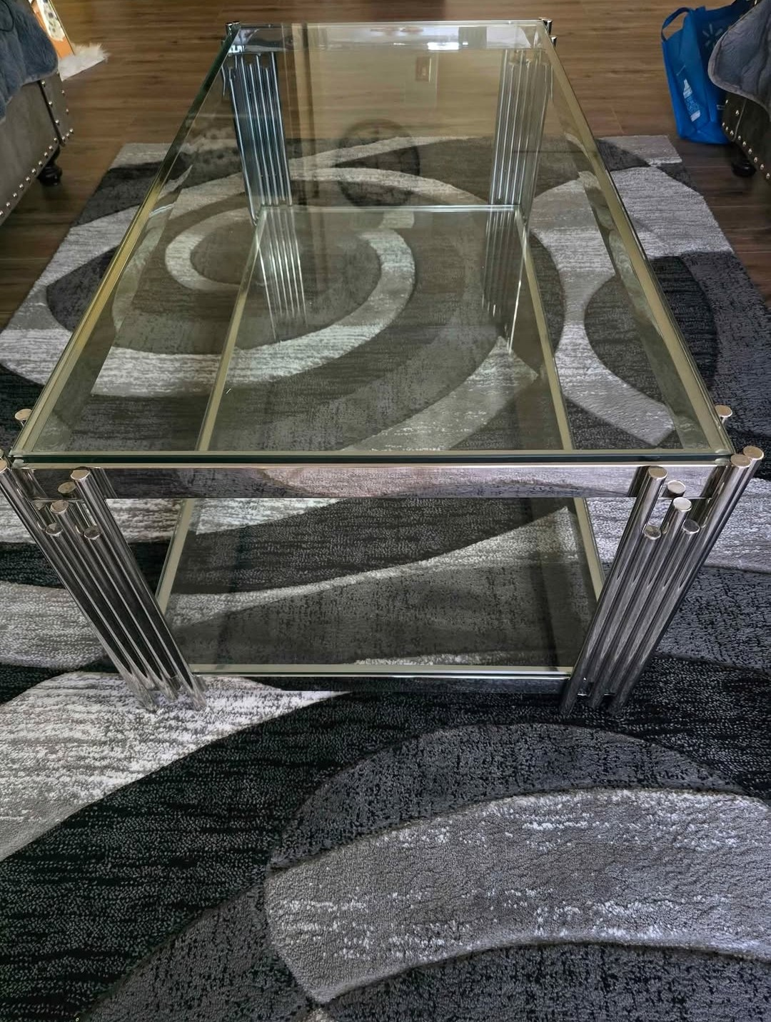 Glass and Chrome Coffee Table