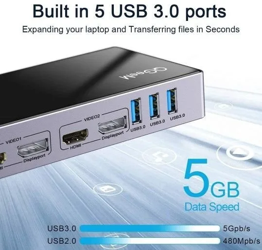 QGeeM USB 3.0 Docking Station image indicator(6)