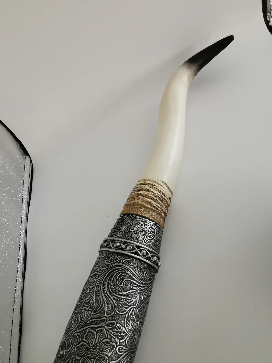 KIWZZXXKW Bull Horns Decor - Retro Silver image indicator(6)