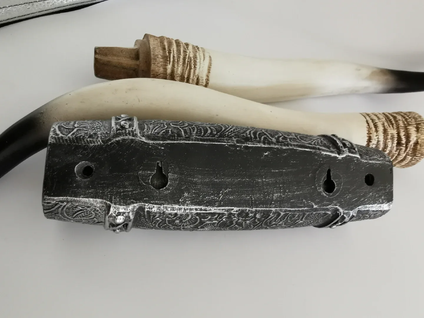 KIWZZXXKW Bull Horns Decor - Retro Silver image indicator(7)