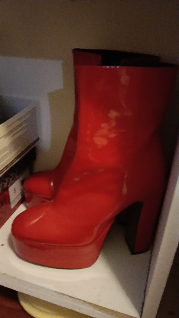 Red Platform Ankle Boots