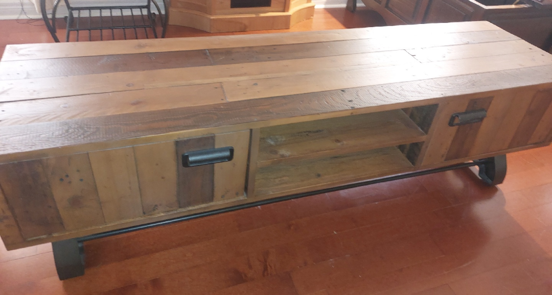 Wood TV Stand - 66" Long