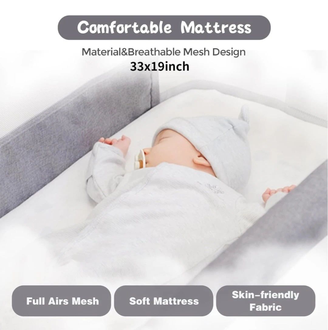 Baby Bassinet, 3 in 1 Bedside Bassinet - photo 5