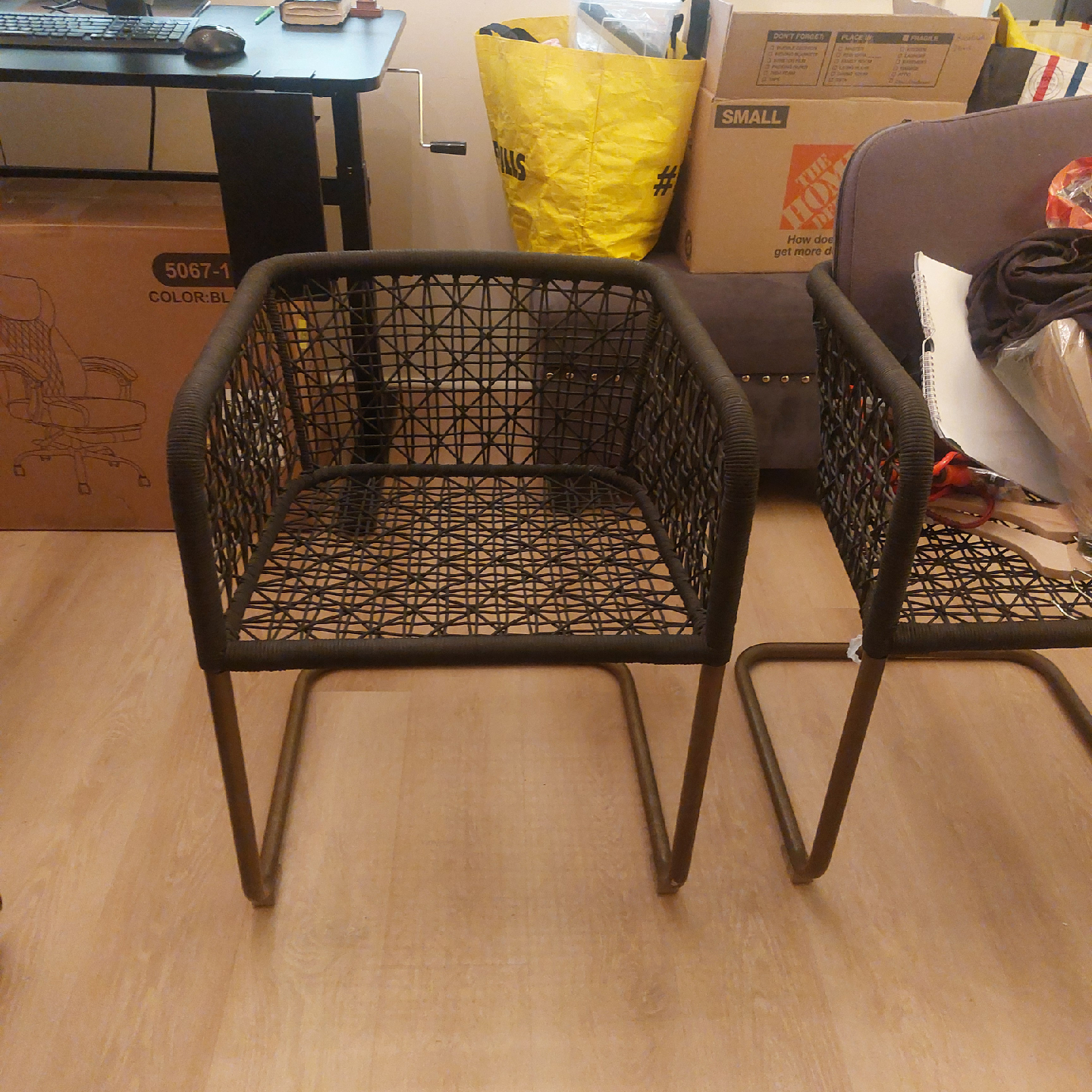Woven Patio Accent Chairs - Set of 2