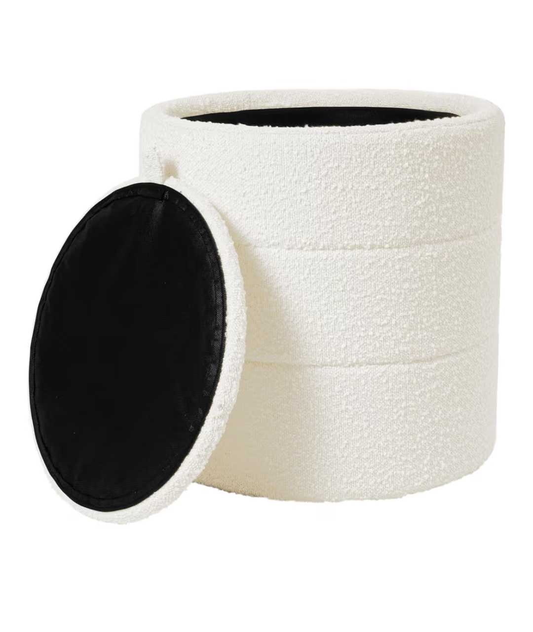 Cream  Round Ottoman with Storage 17.5"x18" - photo 2