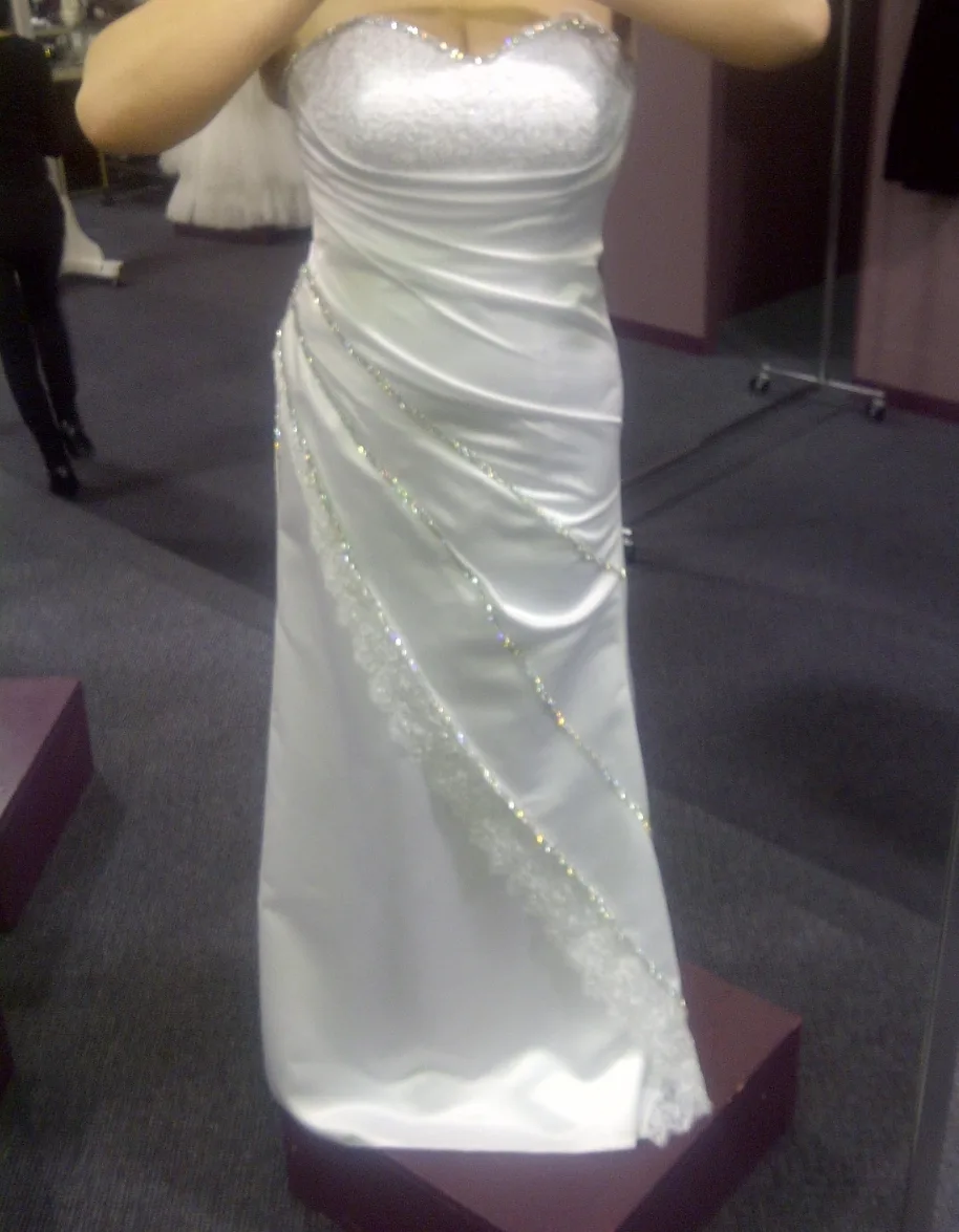 White Wedding Dress with Diamond  Detailing