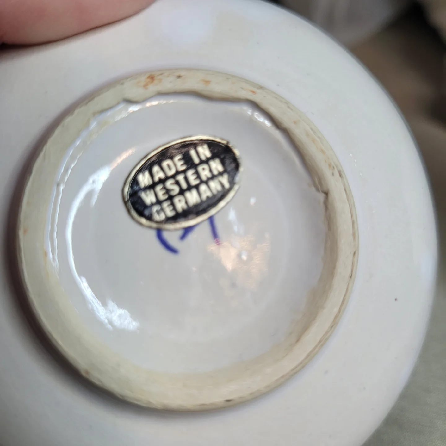 Vintage Little Porcelain Ceramic 3" Trinket Dish etc. W Germany image indicator(4)