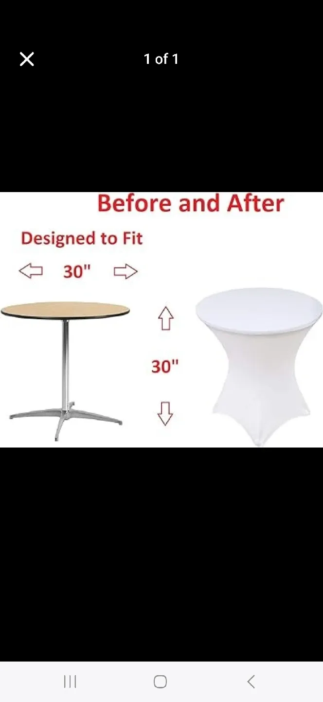 30" Round Tablecloth Lycra Spandex Fitted Cover thumbnail