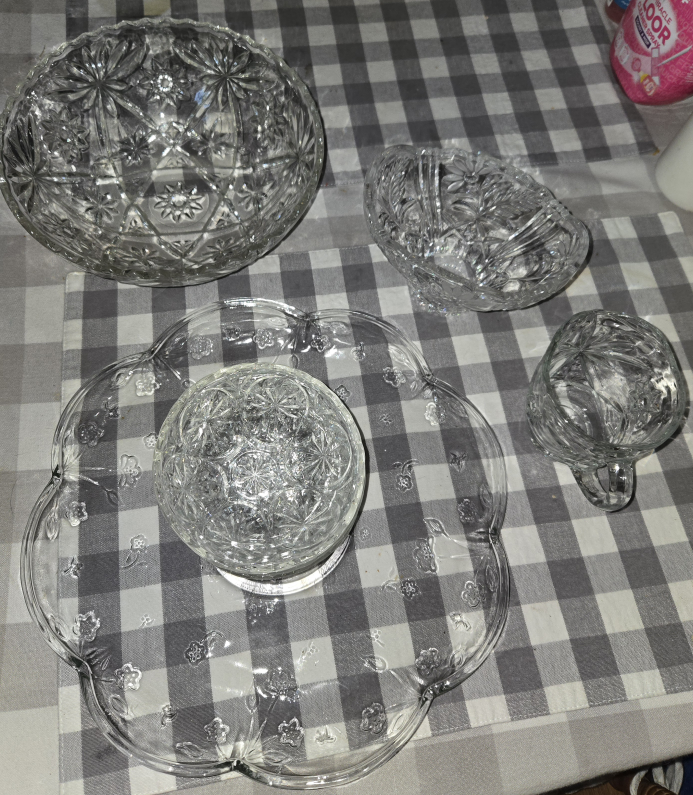 Vintage Cut Glass Bowl Set