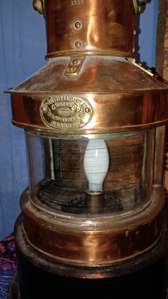 Vintage Harvie & Co. Copper Marine Lamp image indicator(2)