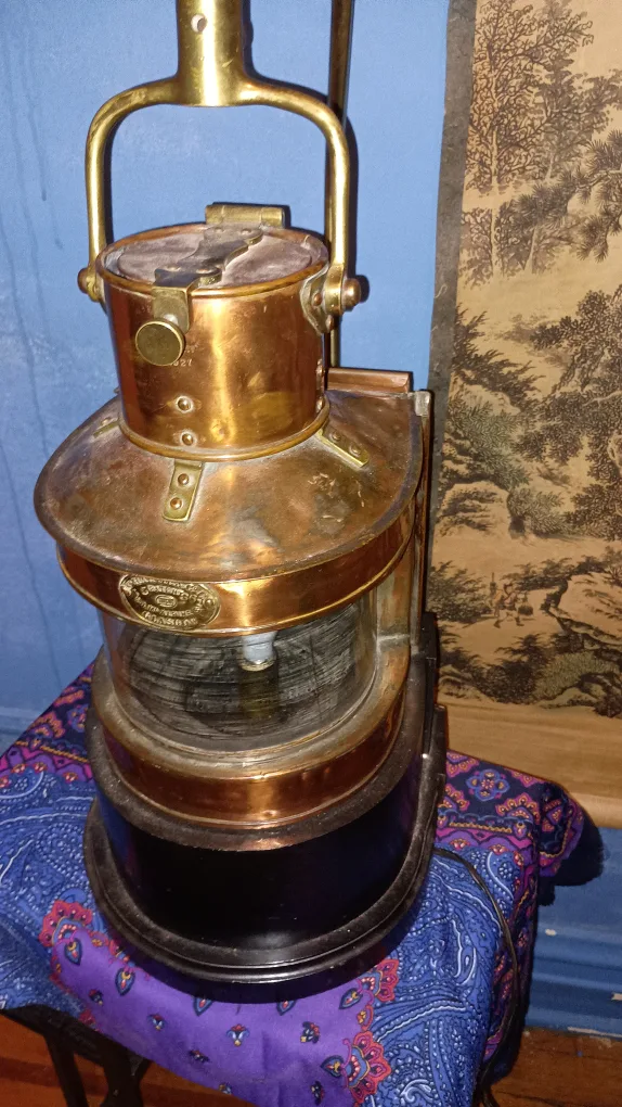 Vintage Harvie & Co. Copper Marine Lamp image indicator(3)
