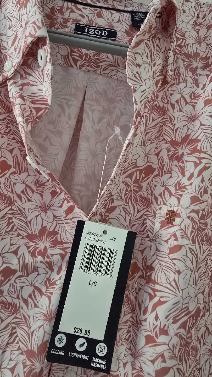IZOD Floral Print Button-Down Shirt - L/G - photo 3