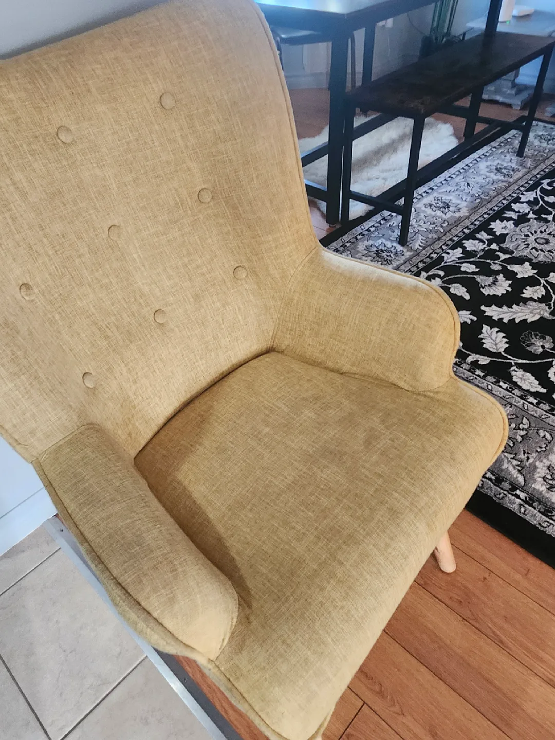 Yellow Wingback Accent Chair image indicator(2)