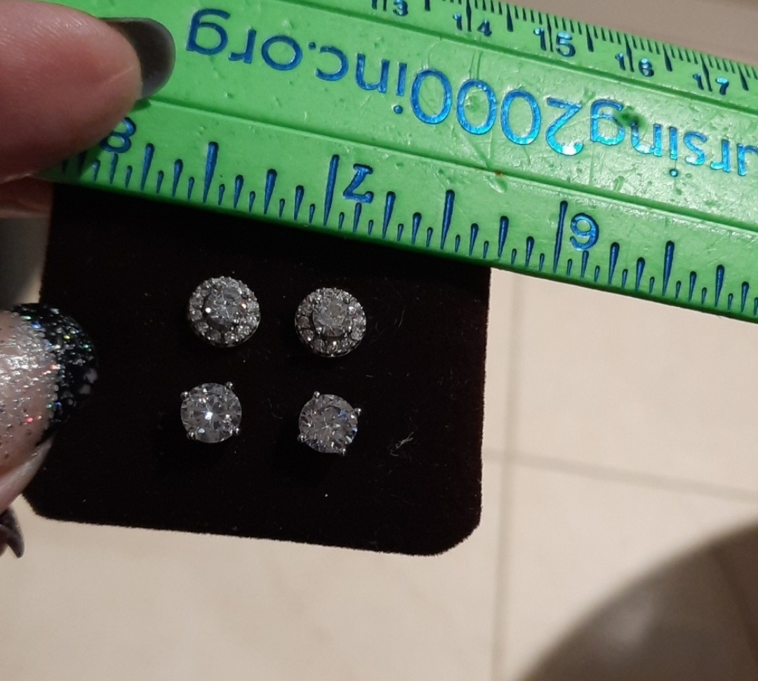 Genuine solid sterling silver CZ earrings lot gift 🎁 - photo 2
