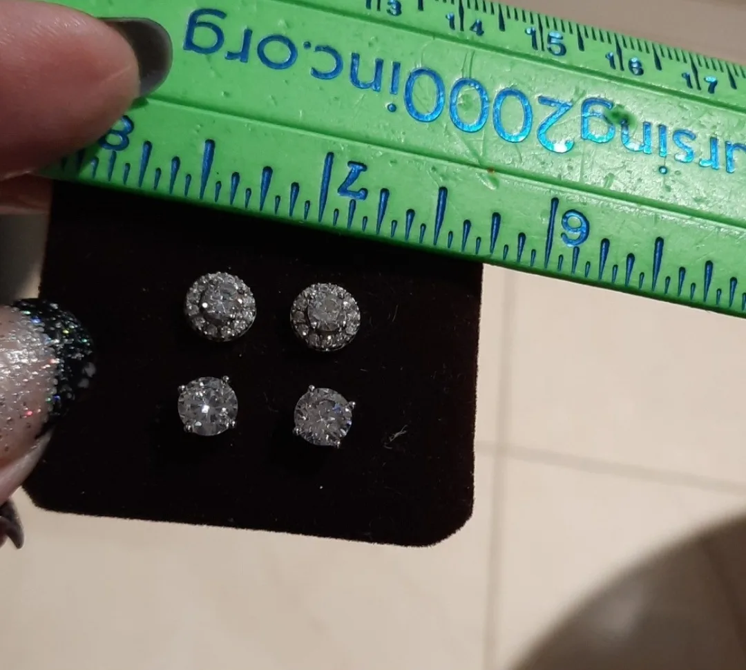 Genuine solid sterling silver CZ earrings lot gift 🎁 image indicator(2)