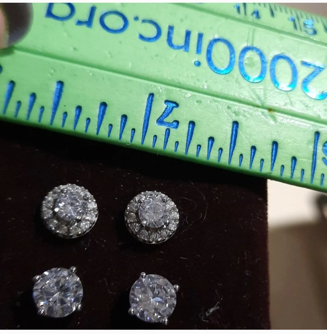 Genuine solid sterling silver CZ earrings lot gift 🎁 image indicator(3)