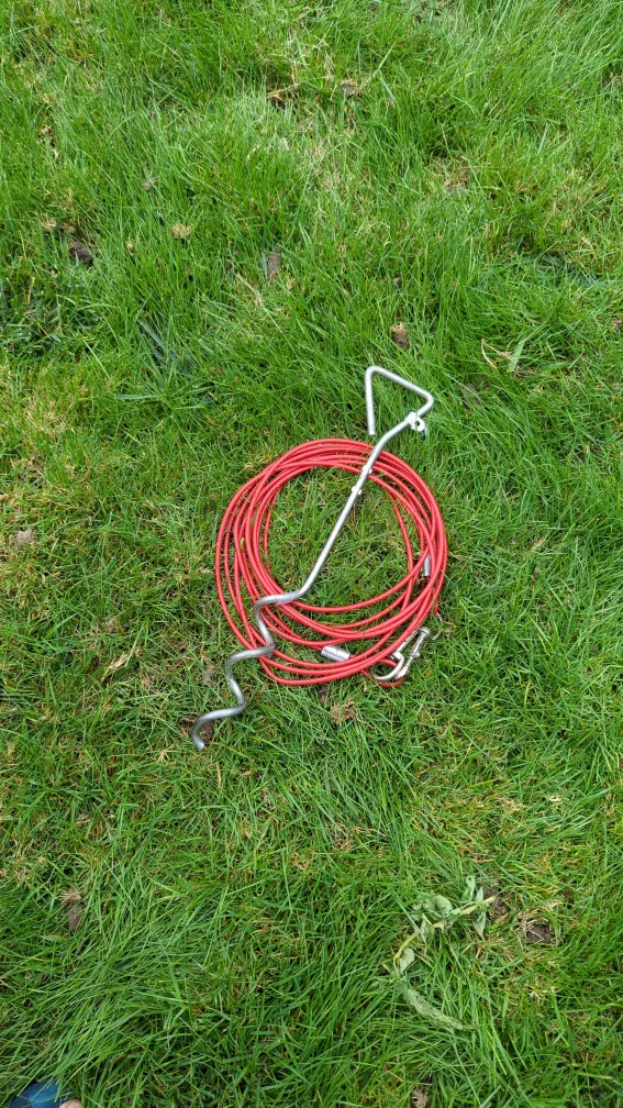 Dog Tie Out Cable and Stake, Red image indicator(2)