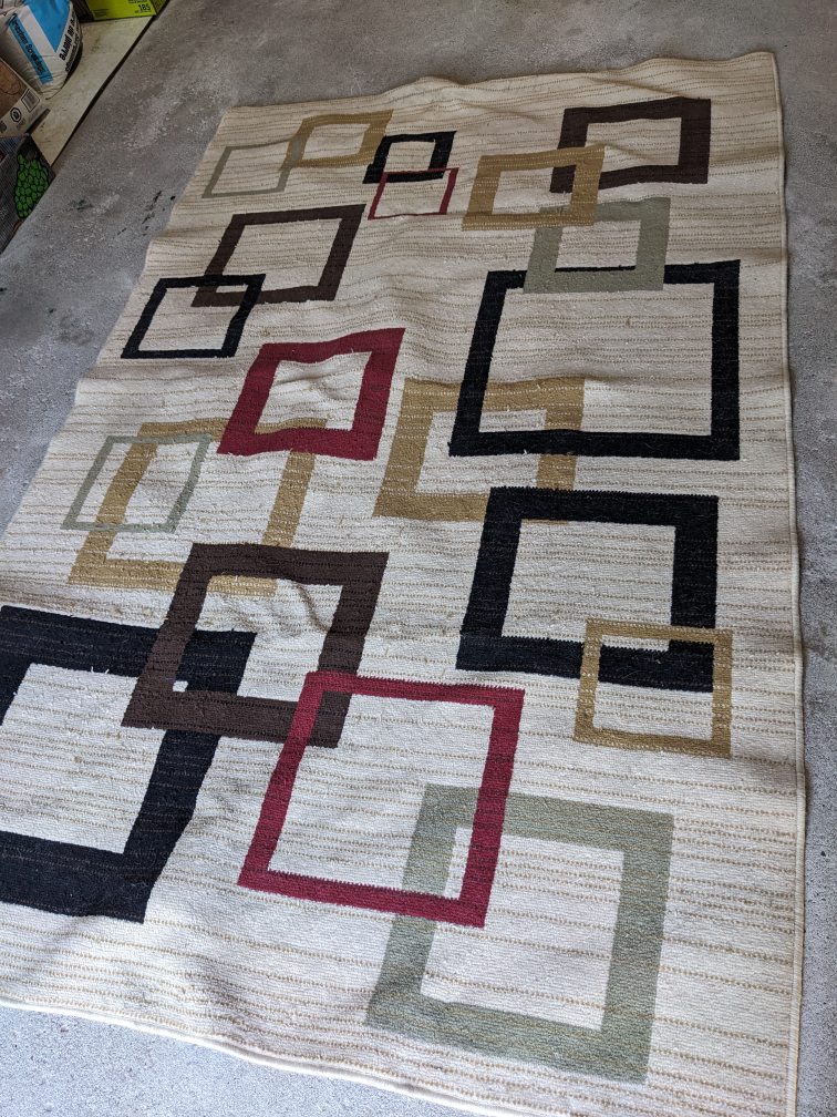 Geometric Area Rug - Beige, Brown, Red - photo 2