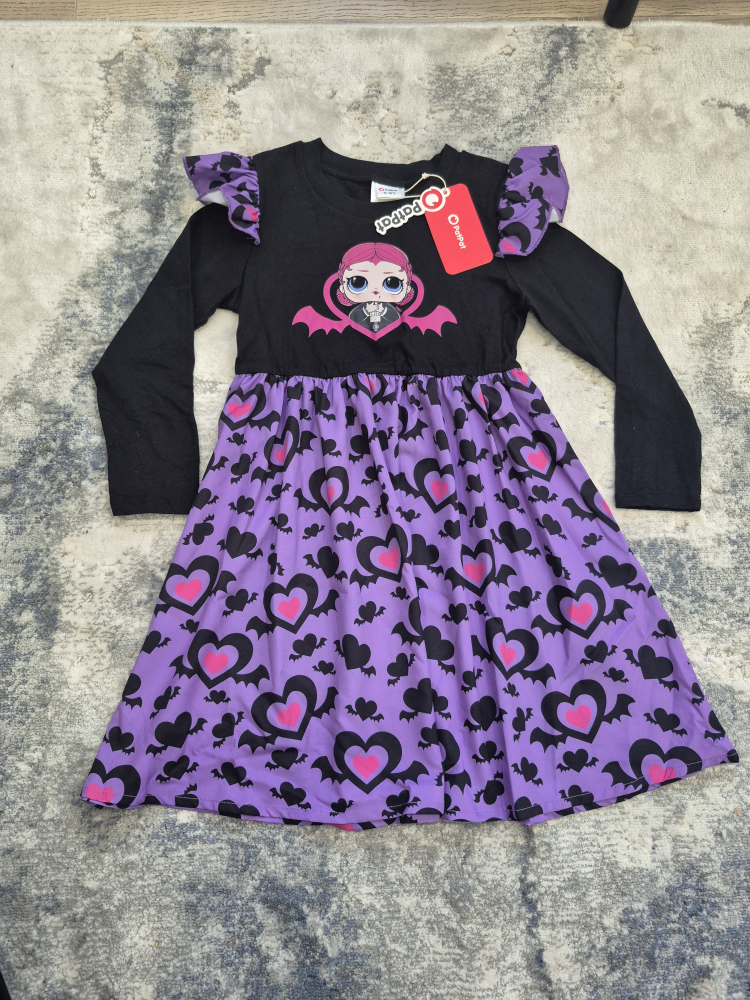 PatPat Girls' Dress - Black & Purple
