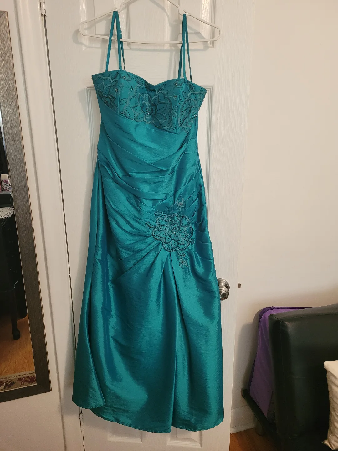 Green Formal Dress -Size 8-Petite Size-Please Read Description! thumbnail