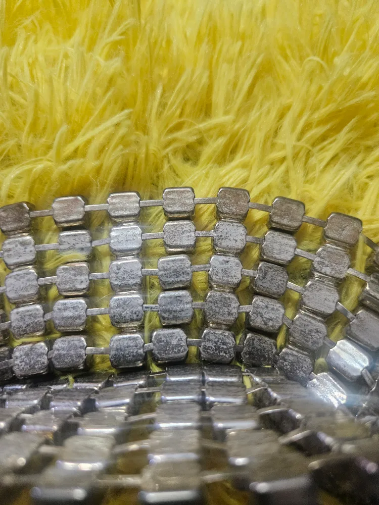 VTG Silver Plated  Clear Rhinestones Belt Art Deco Style image indicator(4)