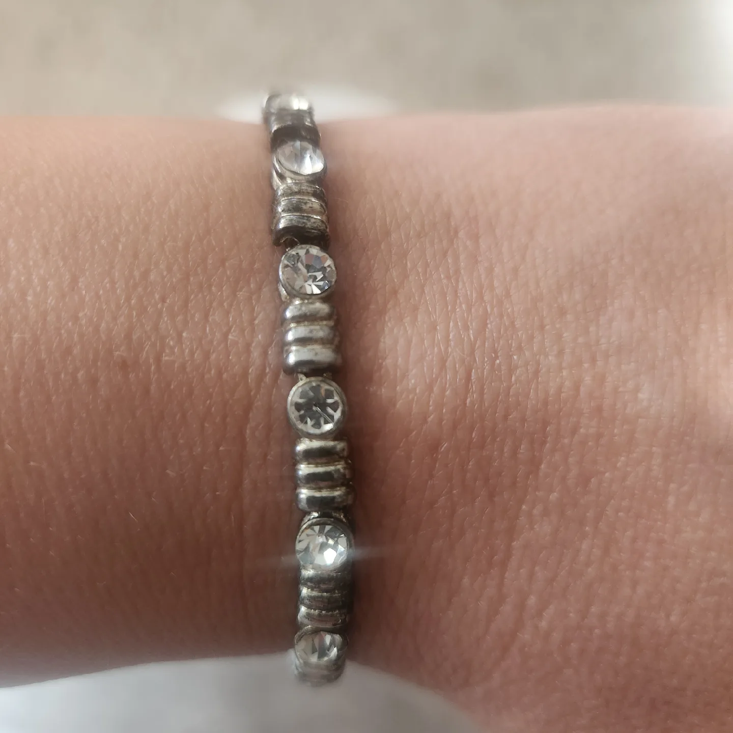 Silver-tone Rhinestone Bracelet thumbnail