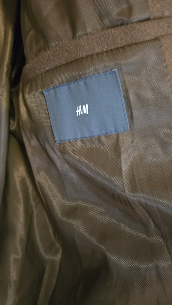H&M Brown Wool Blend Coat - Size 42R image indicator(4)