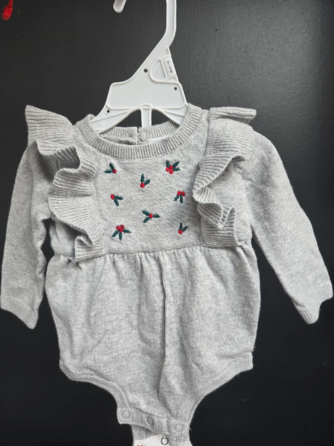 Carter's 3m Baby Romper - Grey thumbnail