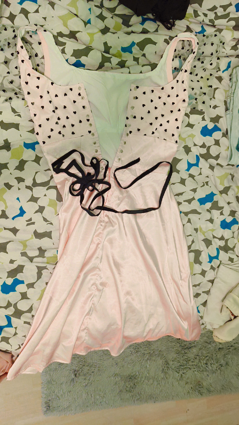 Pink Dress with Heart Print