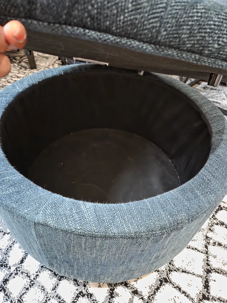 Round Storage Ottoman - Blue image indicator(2)