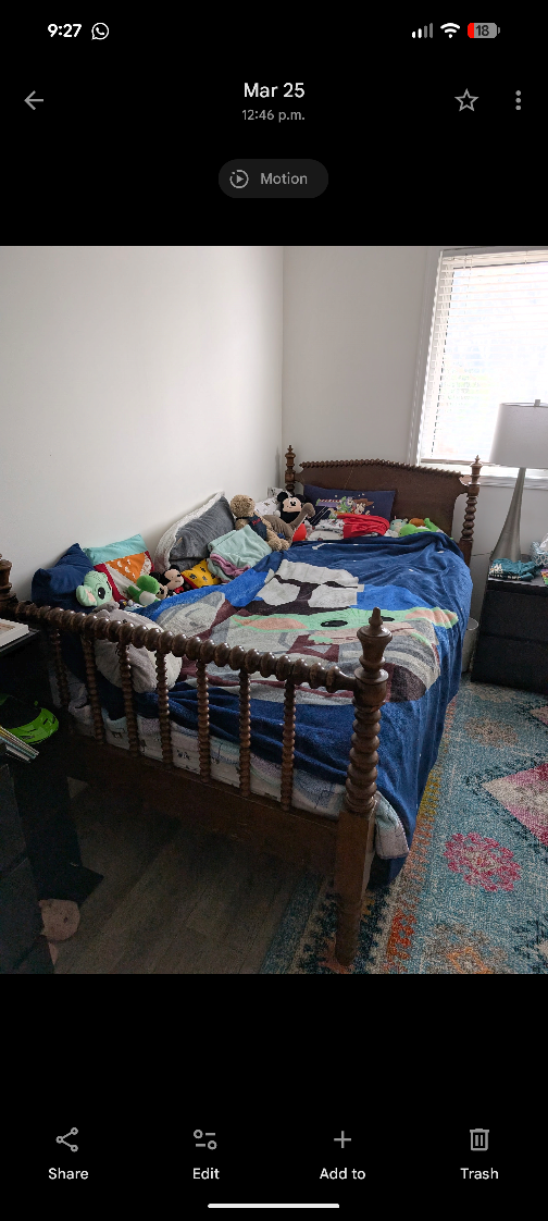 Two hardwood solid twin beds- $175 each or both for $300