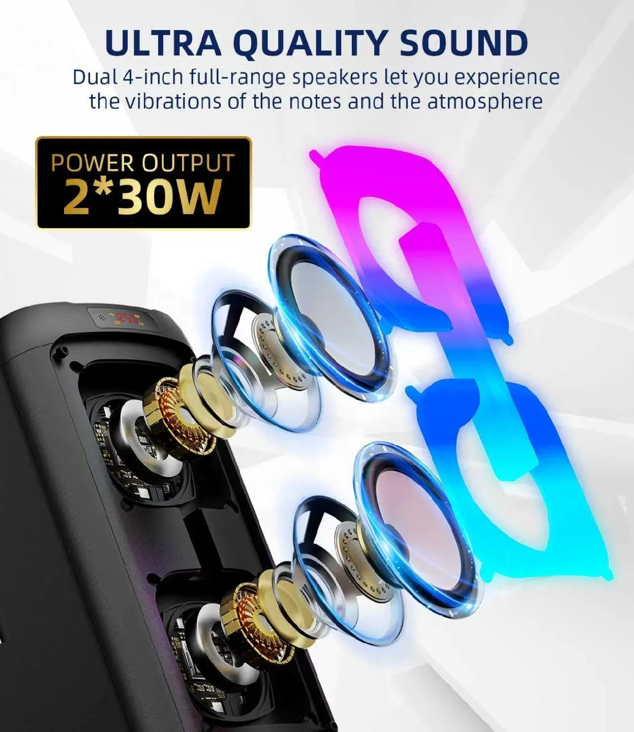 NEW IN BOX - Karaoke Machine for Adults w 2 Mics image indicator(3)