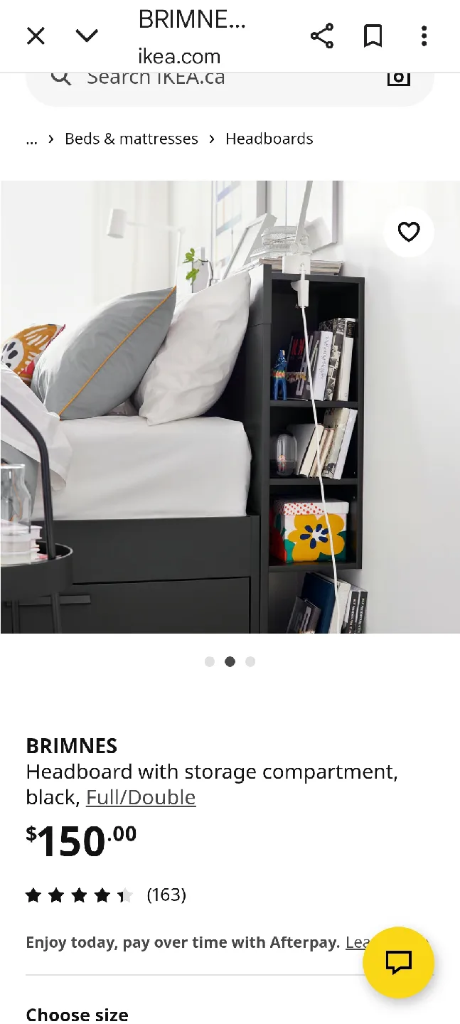 IKEA Brimnes Headboard with Storage - Black, Full/Double image indicator(2)