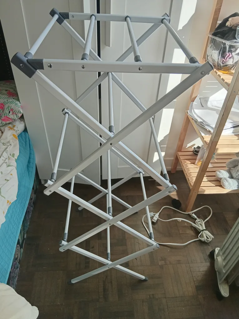 Folding Clothes Drying Rack - Silver thumbnail