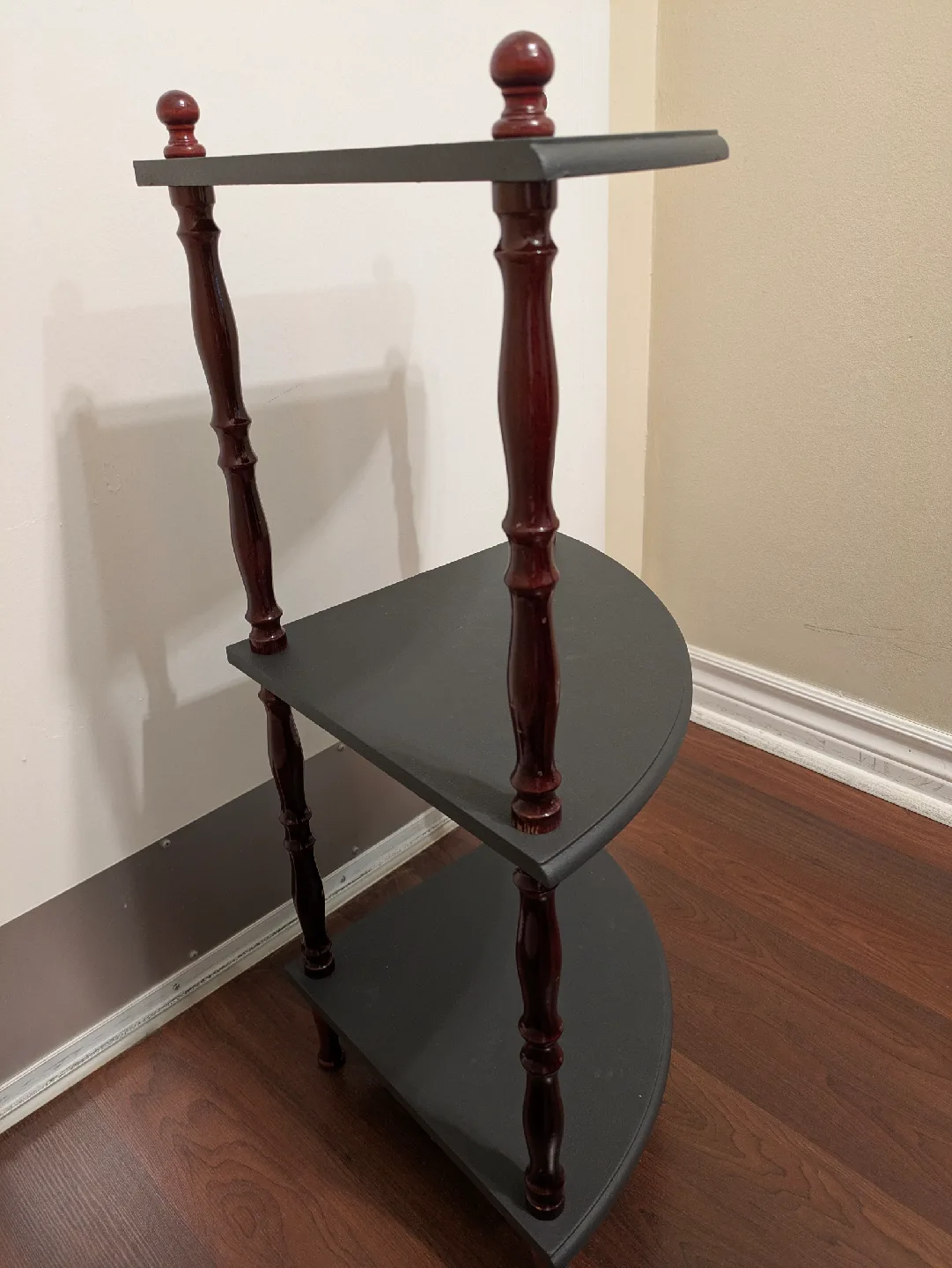 Corner Shelf - 3 Tier - Black & Burgundy image indicator(4)