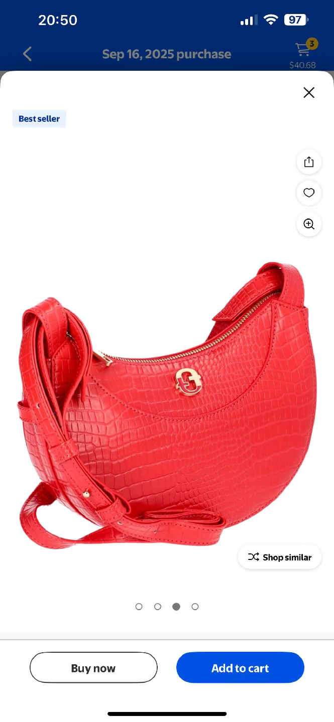 Red Croc Embossed Crossbody Bag - photo 2