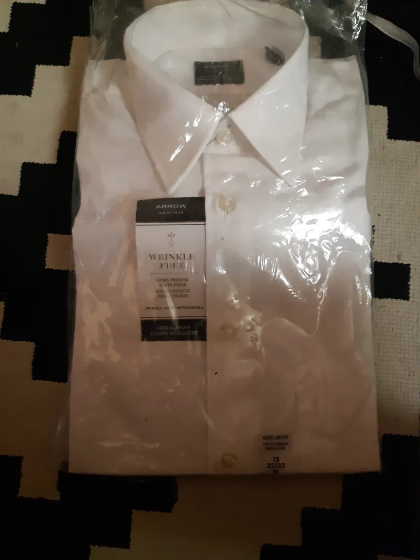 Arrow Wrinkle Free White Dress Shirt - 15 32/33 thumbnail