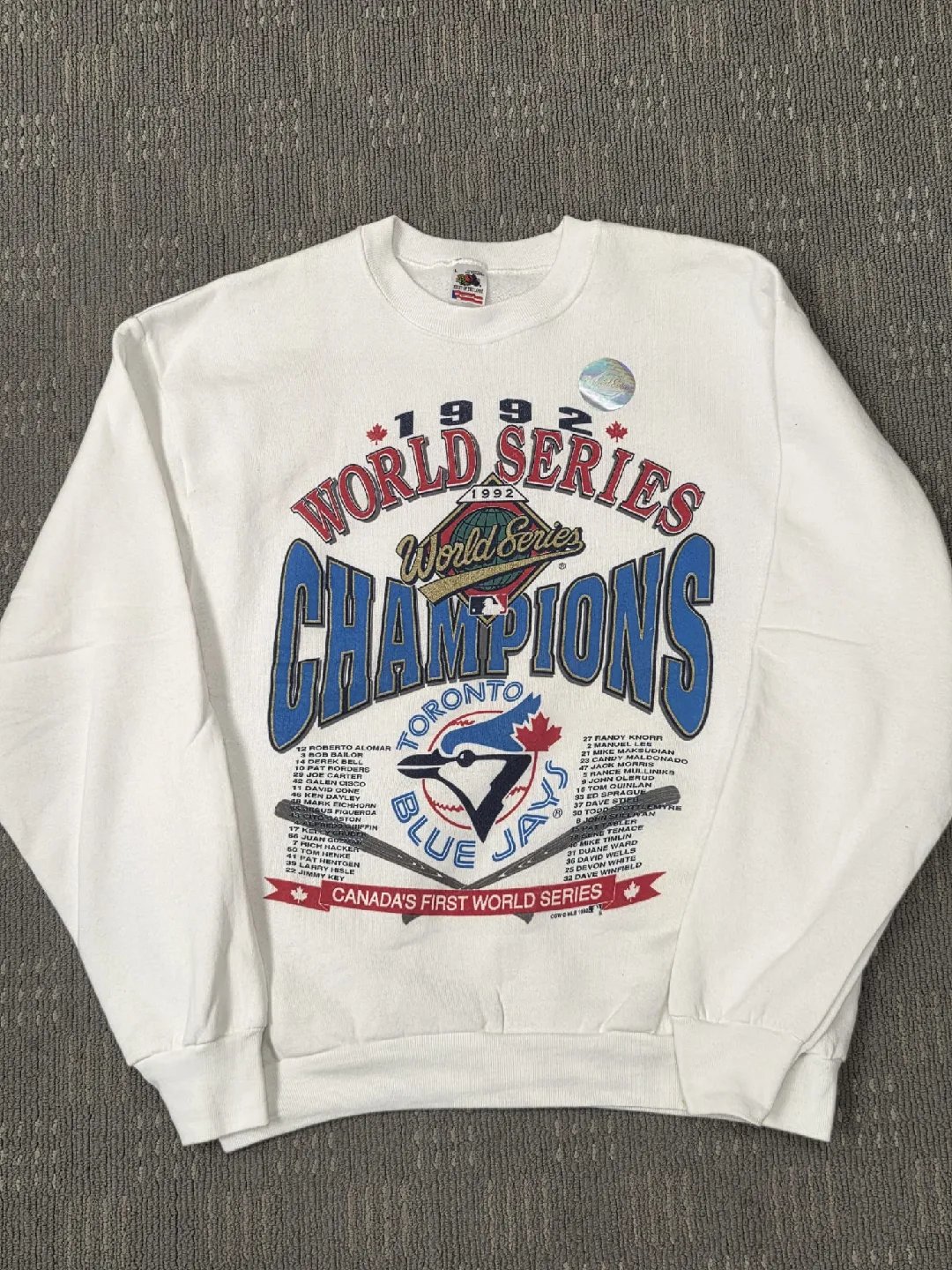 BNWT 1992 authentic  Blue Jays world series Champions Sweatshirt thumbnail