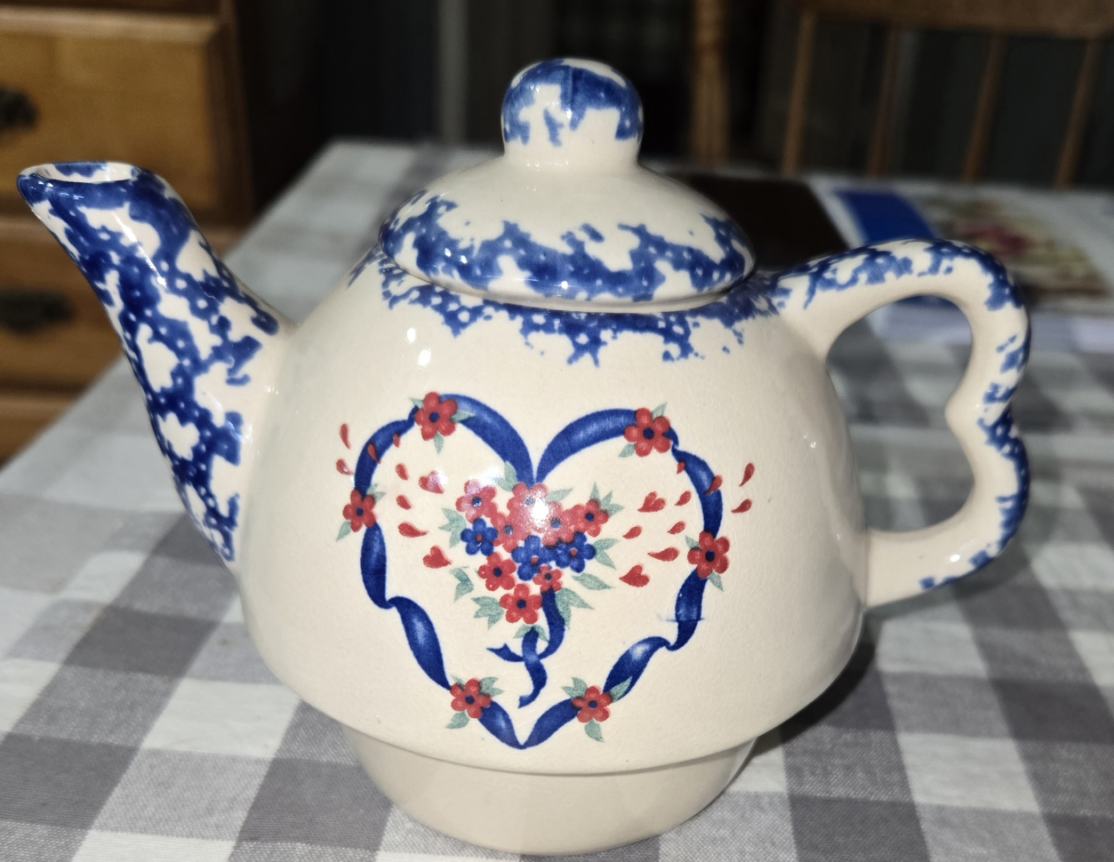 Ceramic Teapot with Heart Design