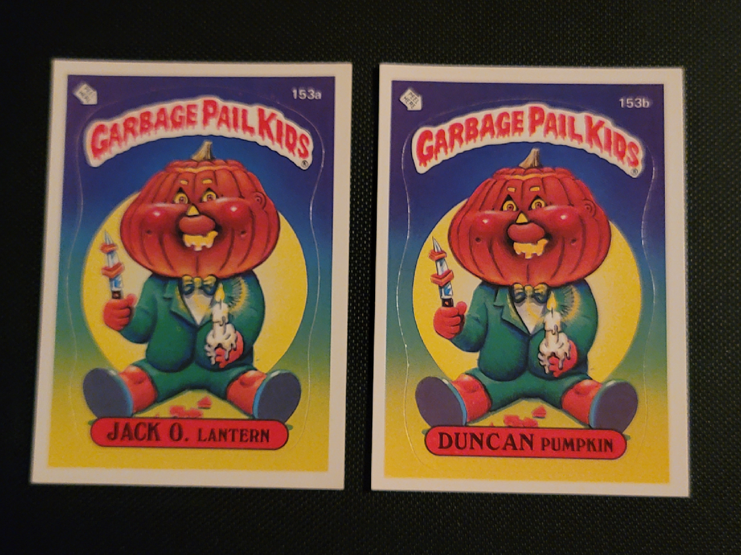Garbage Pail Kids Cards - Jack O. Lantern & Duncan Pumpkin