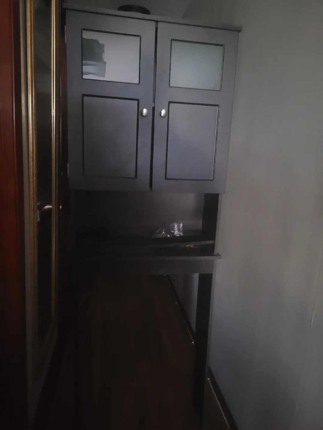 Dark Brown Cabinet with Doors thumbnail