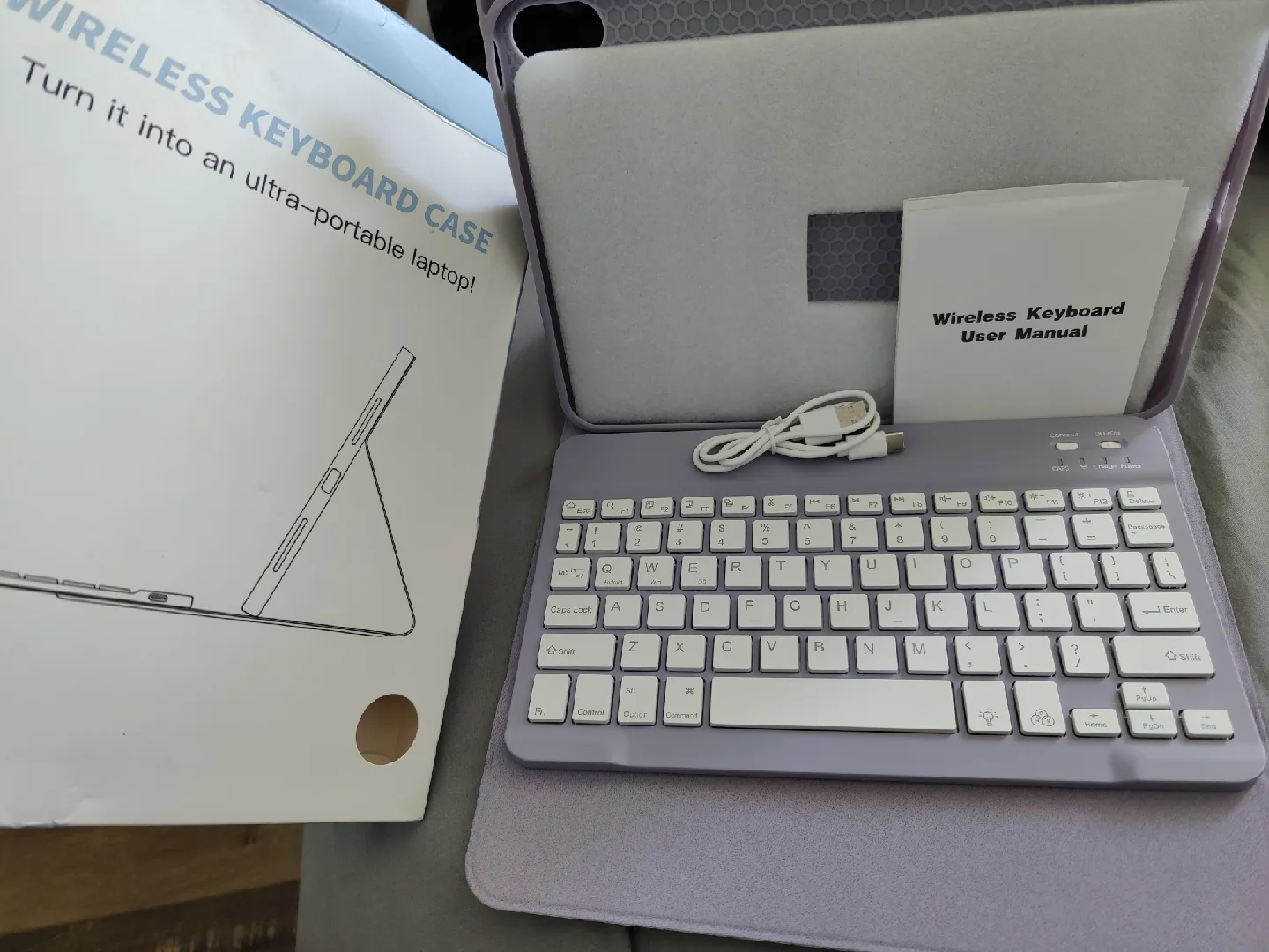 Wireless Keyboard Case for iPad - Lavender thumbnail