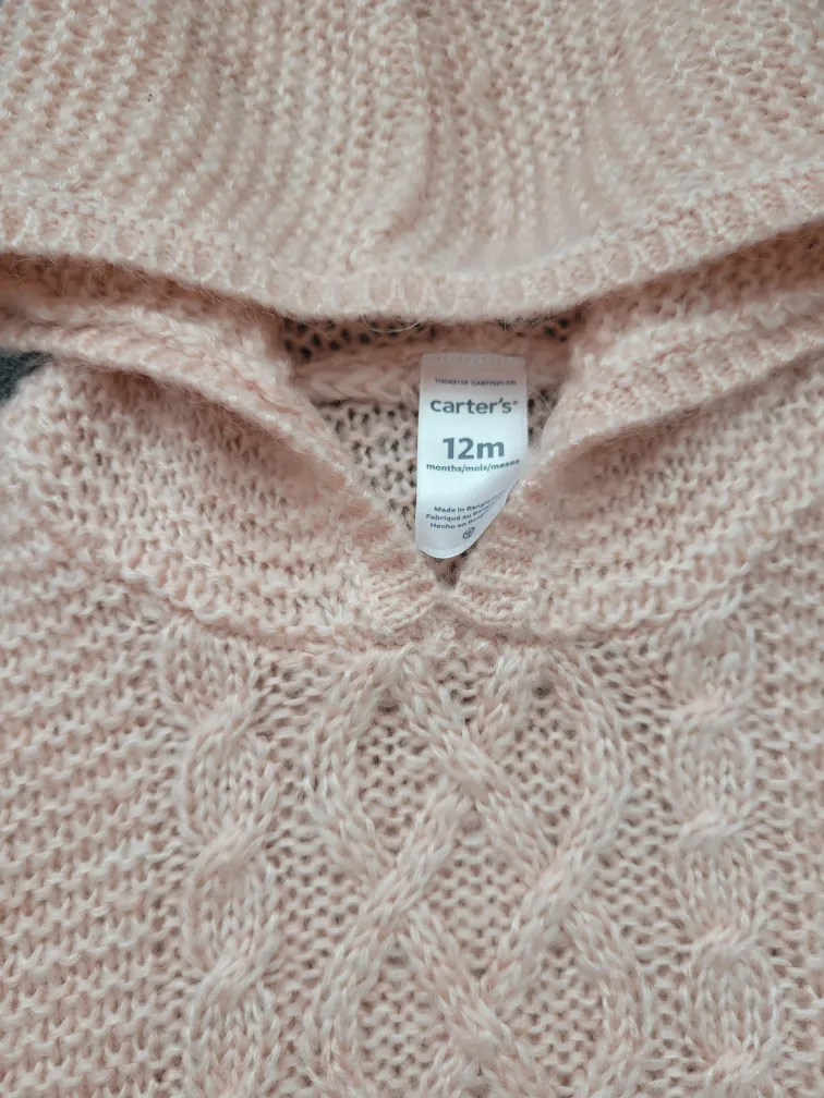 Carter's 12m Pink Knit Hoodie image indicator(4)