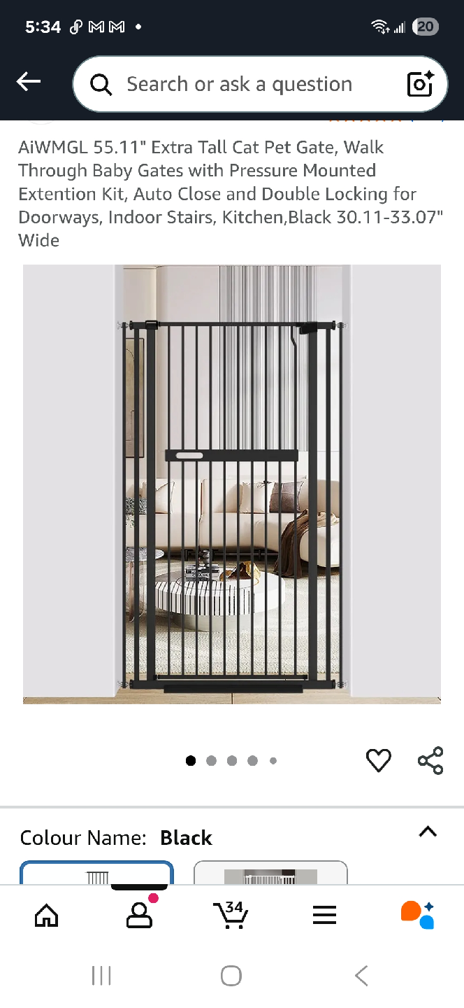 AiWMGL Extra Tall Pet Gate, 30.11-33.07" Wide