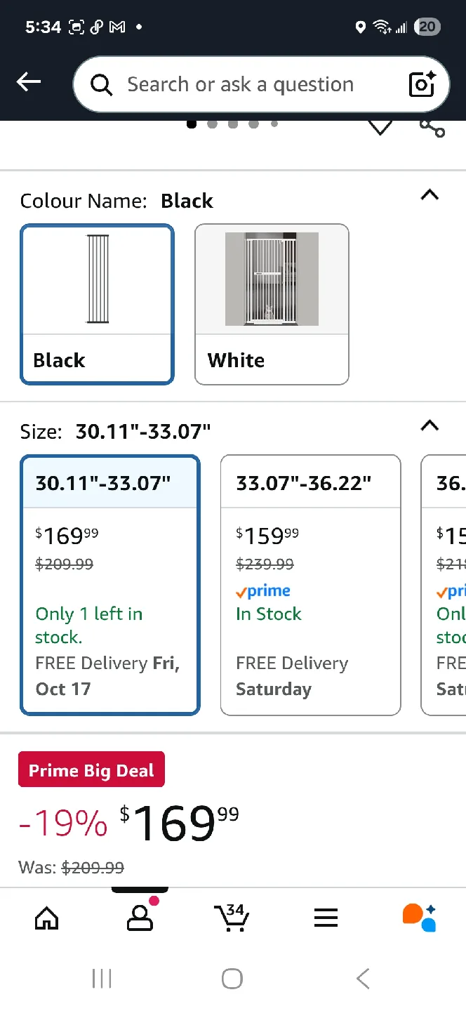 AiWMGL Extra Tall Pet Gate, 30.11-33.07" Wide image indicator(2)