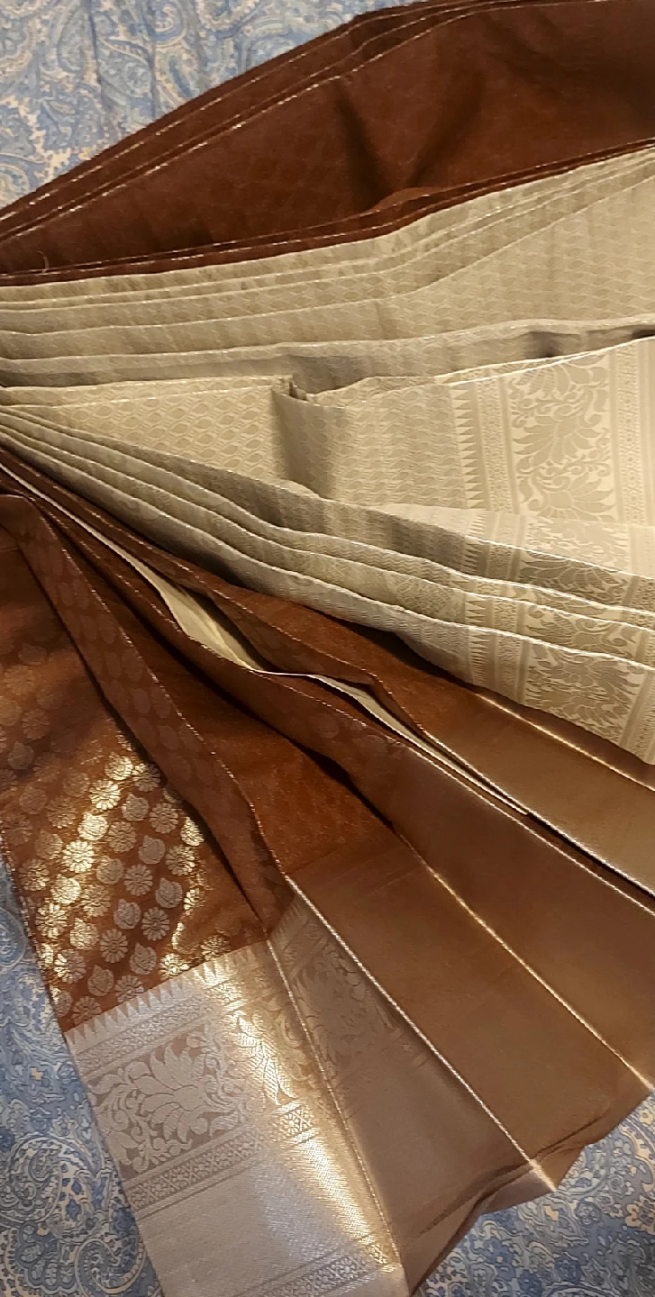 Brown & Cream Saree